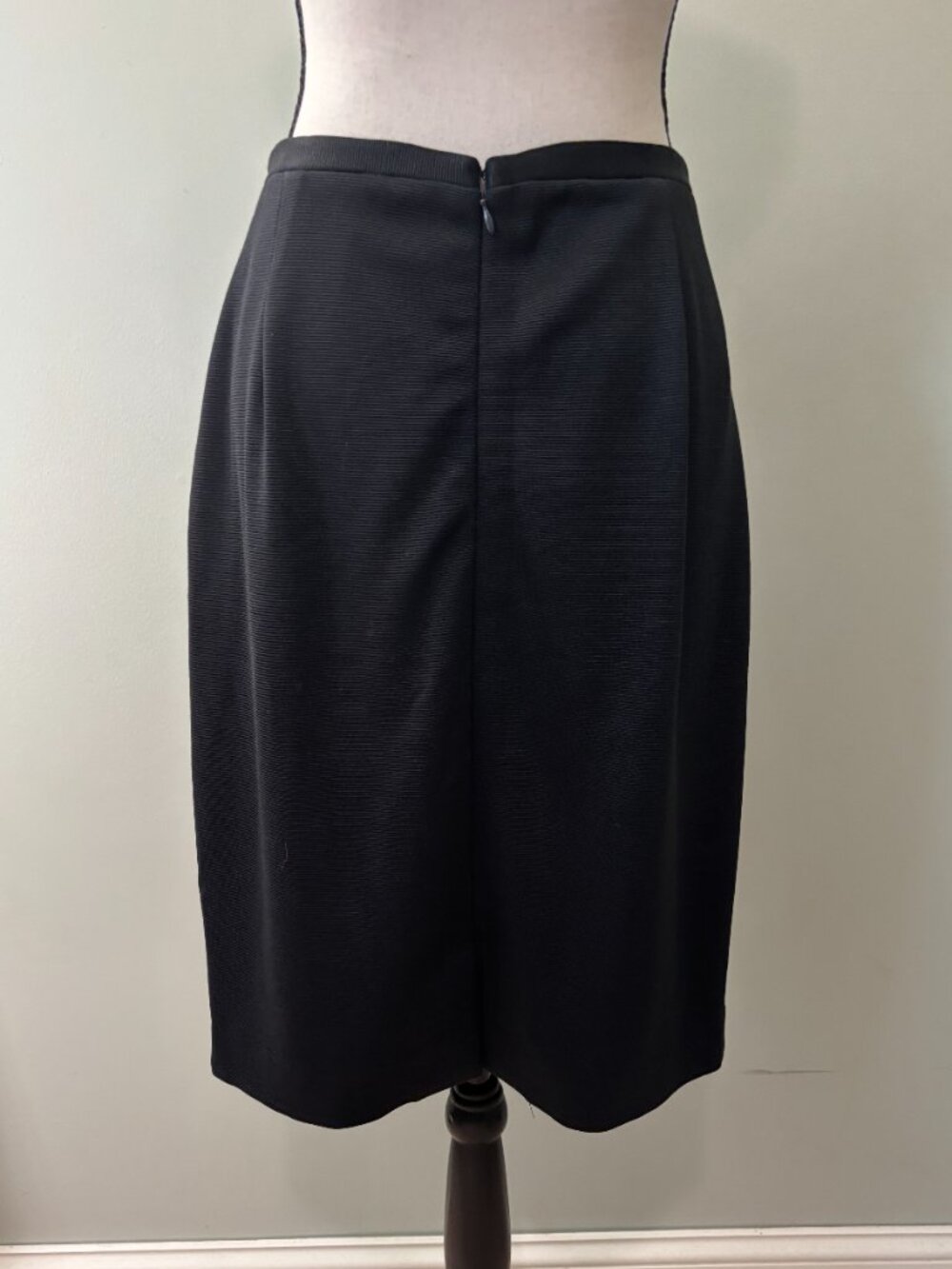 Worth Black Ribbed Wool Angora Pencil Skirt Made in USA Size 10 Like New - Picture 3 of 5